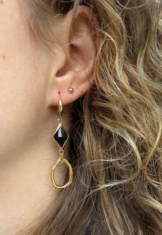 Kleine zwarte oorbellen