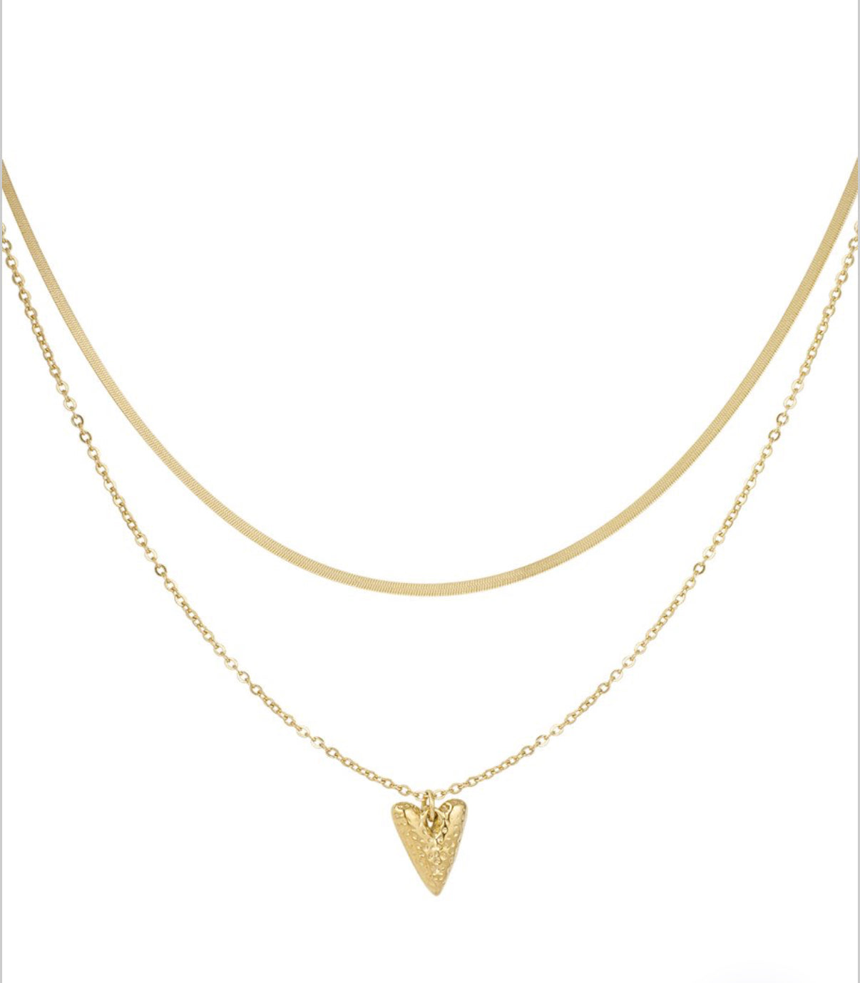 Dubbele ketting met hartje