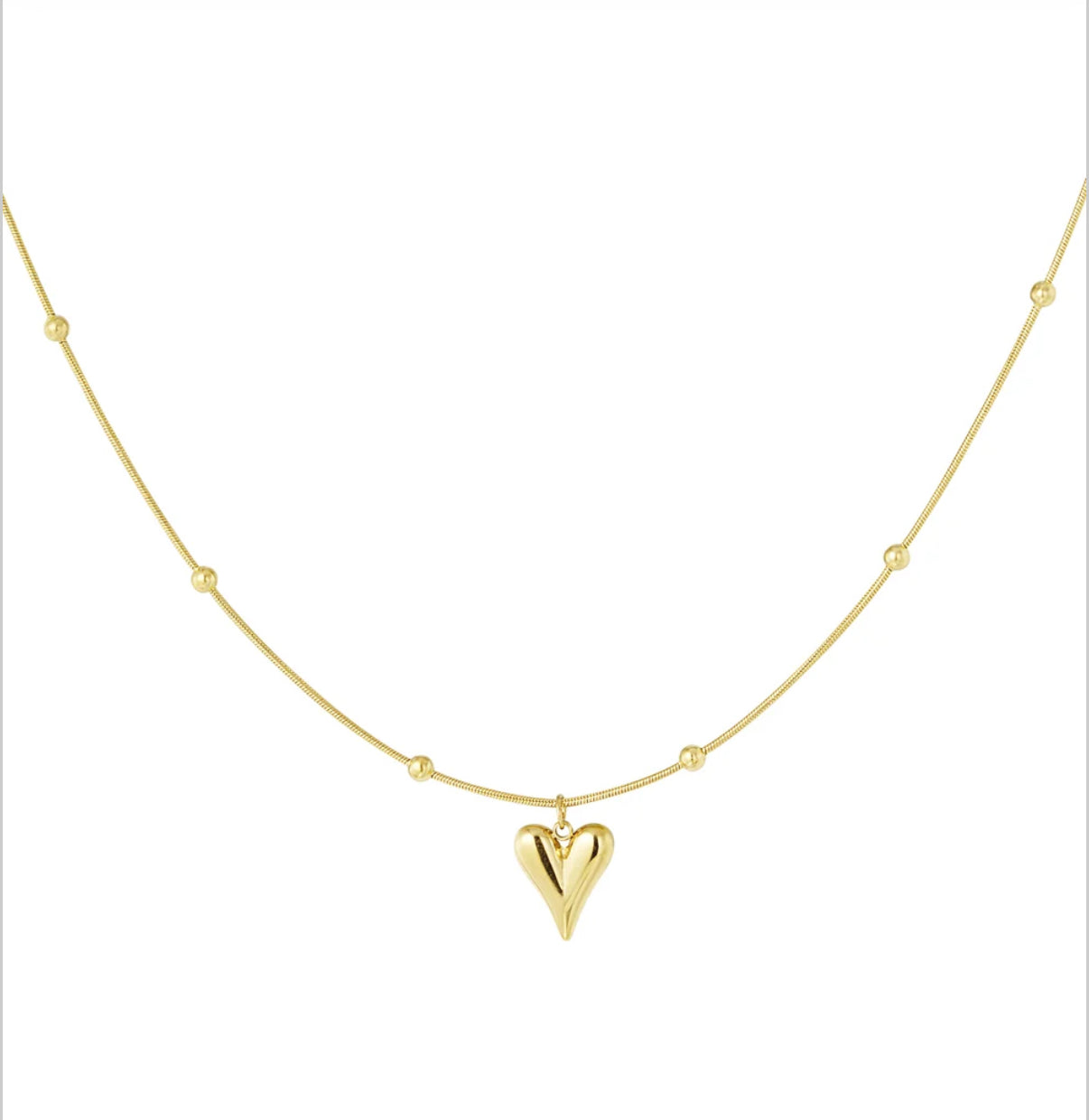Klein hartje met bolletjes ketting