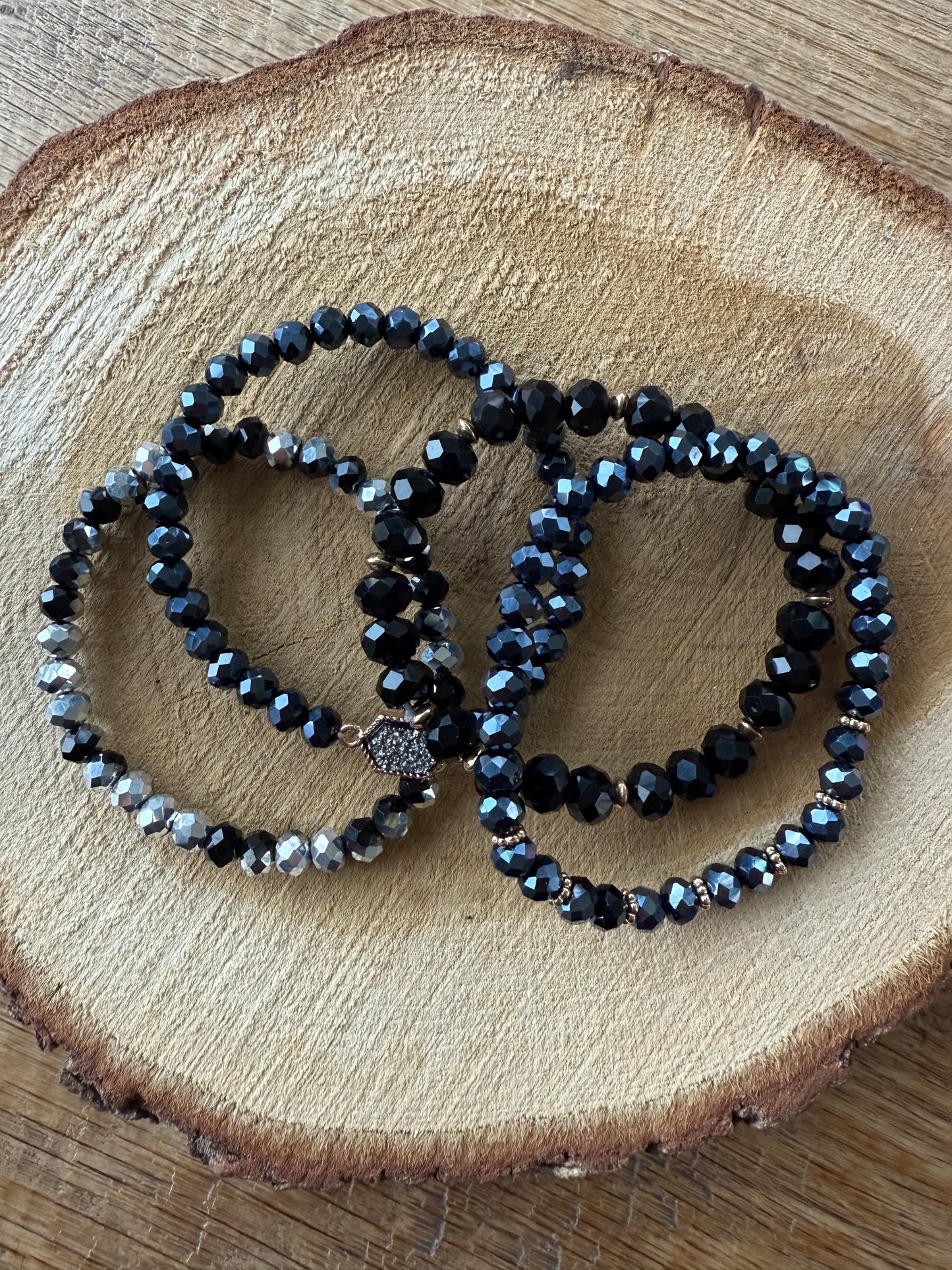 Zwart/donker blauw/grijs