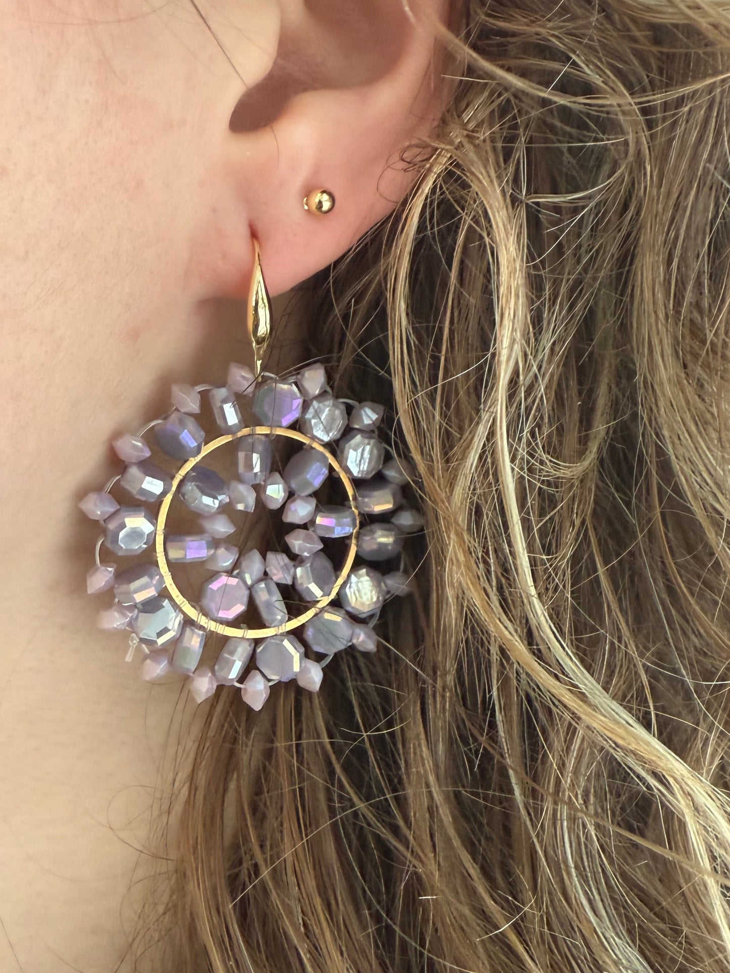 Paarse parelmoer kralen