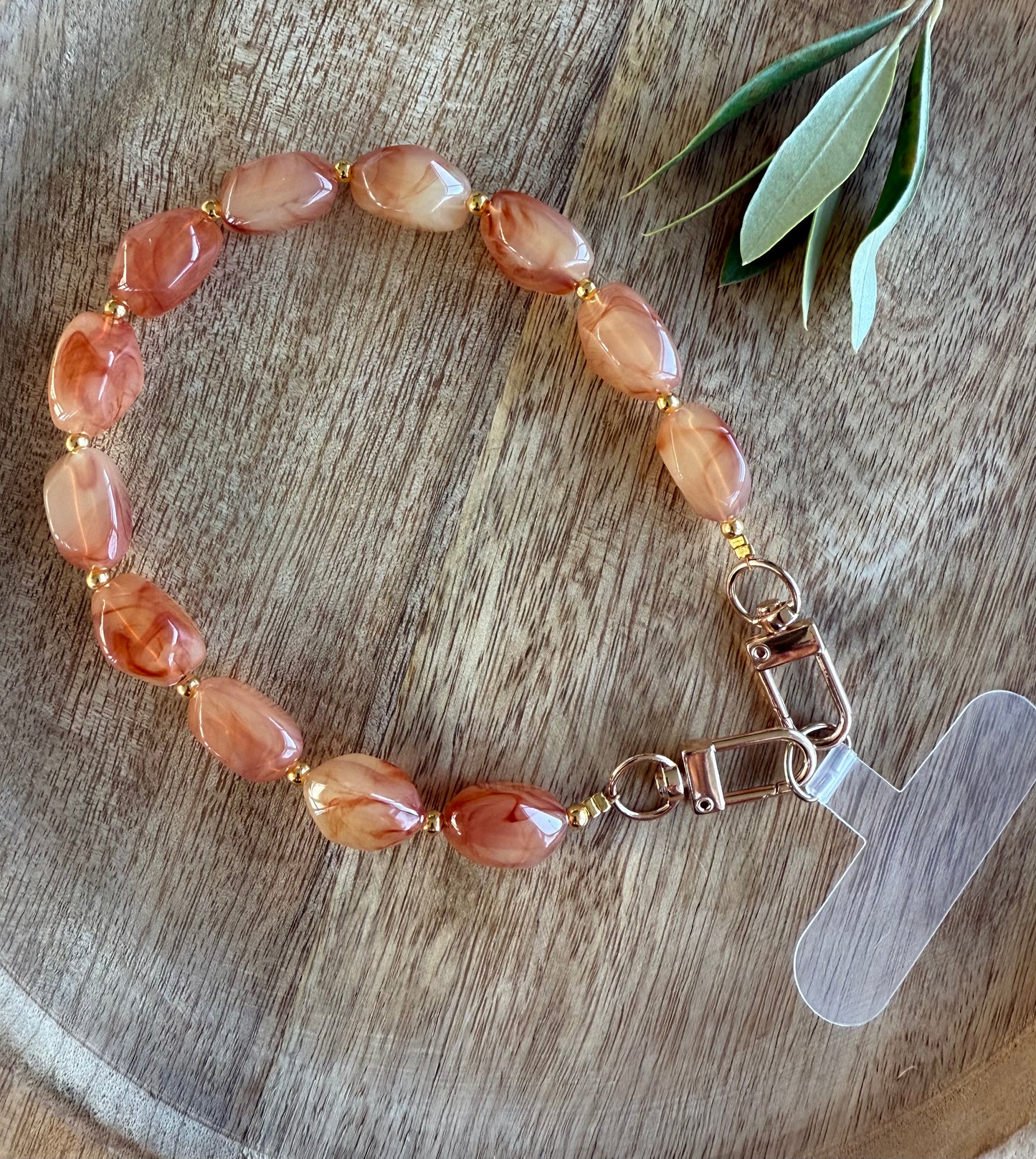 Telefoonkoord licht bruin