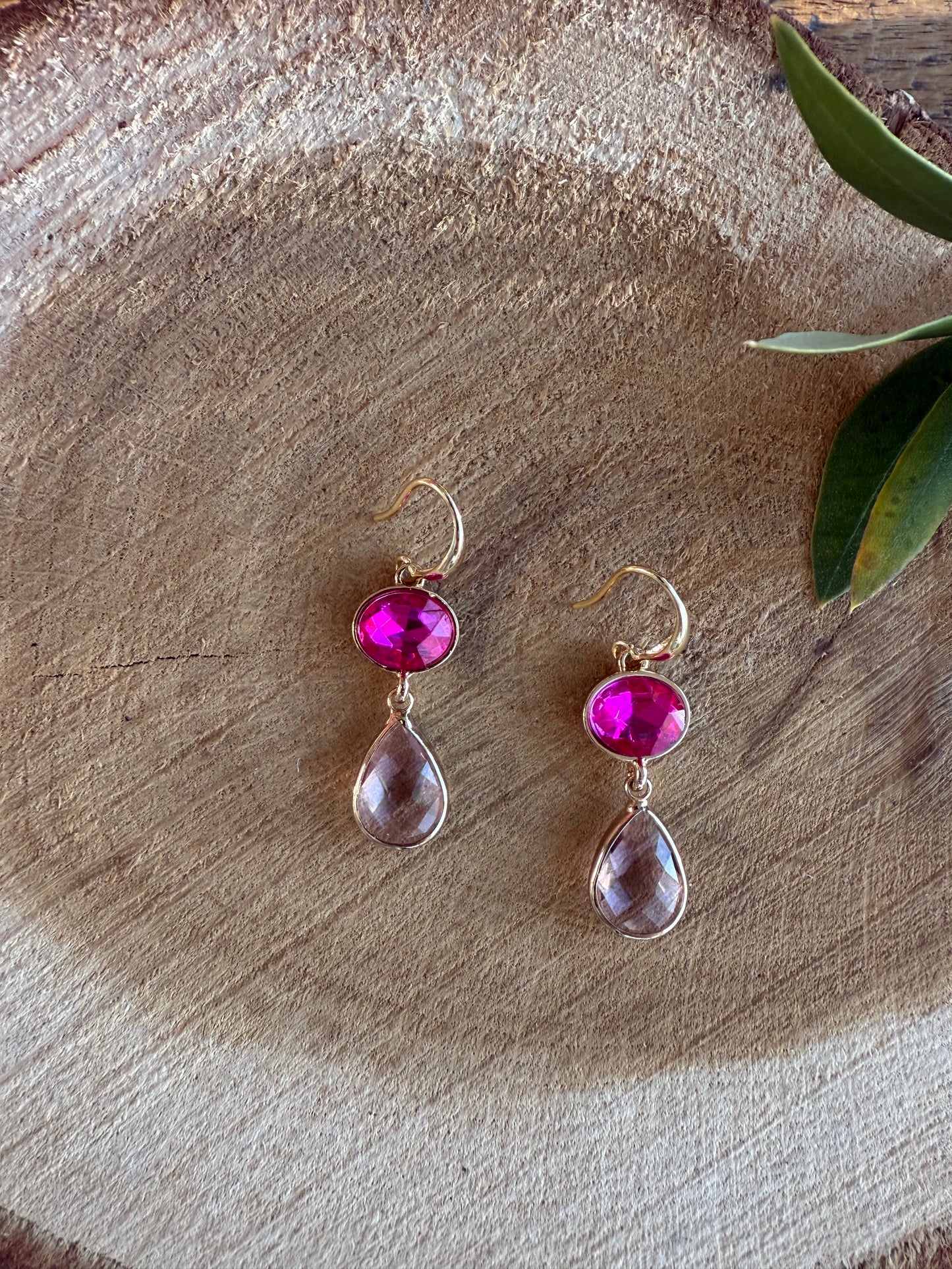 Roze met licht roze doorzichtige steen