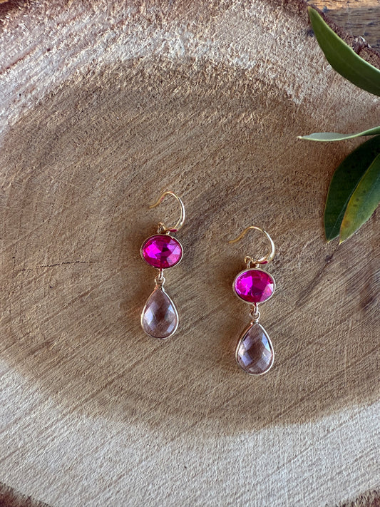 Roze met licht roze doorzichtige steen