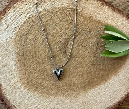 Zilverkleurig ketting met klein hartje