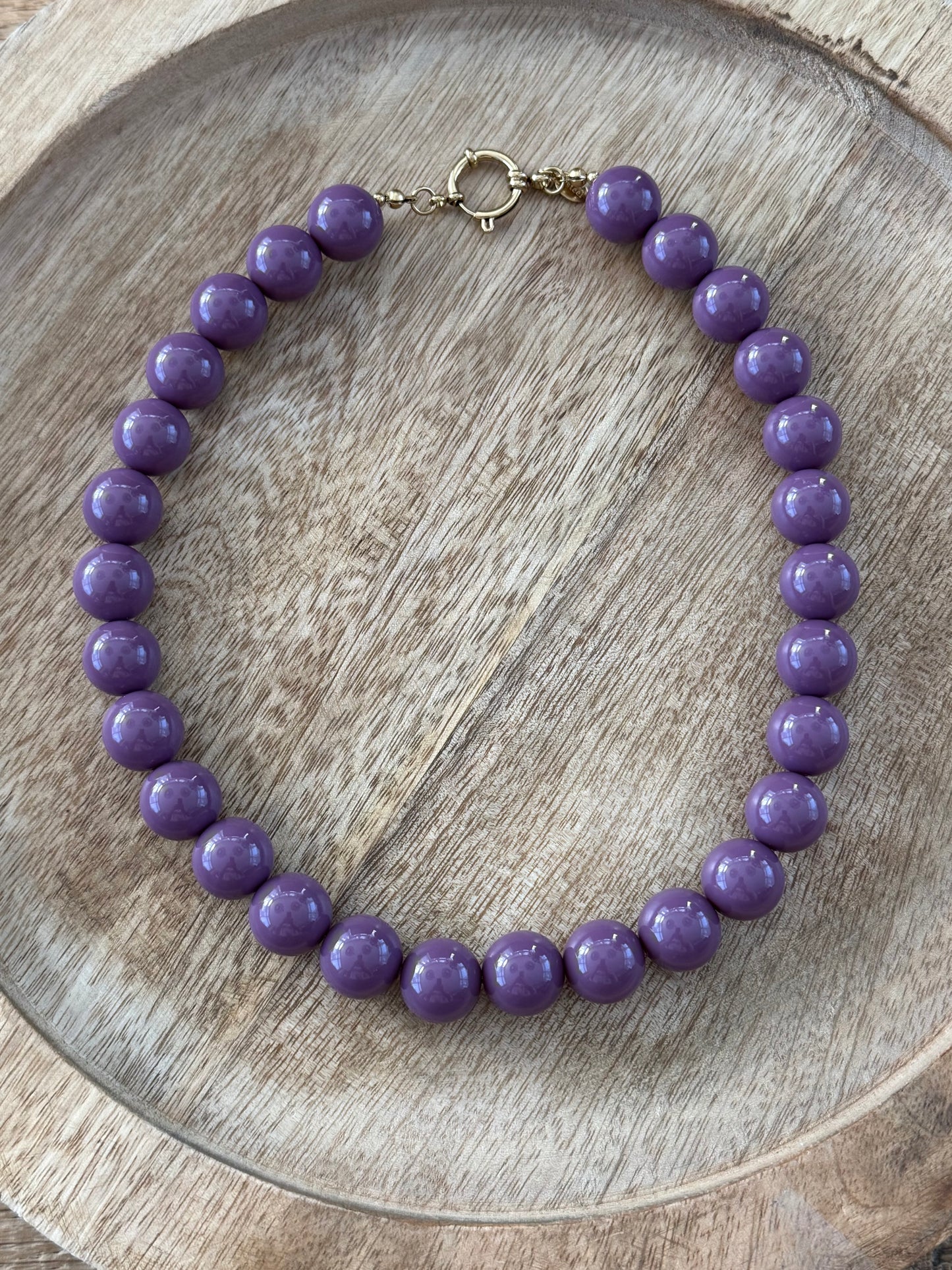 15 mm kralenketting paars
