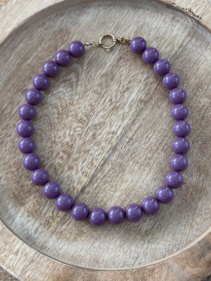 15 mm kralenketting paars