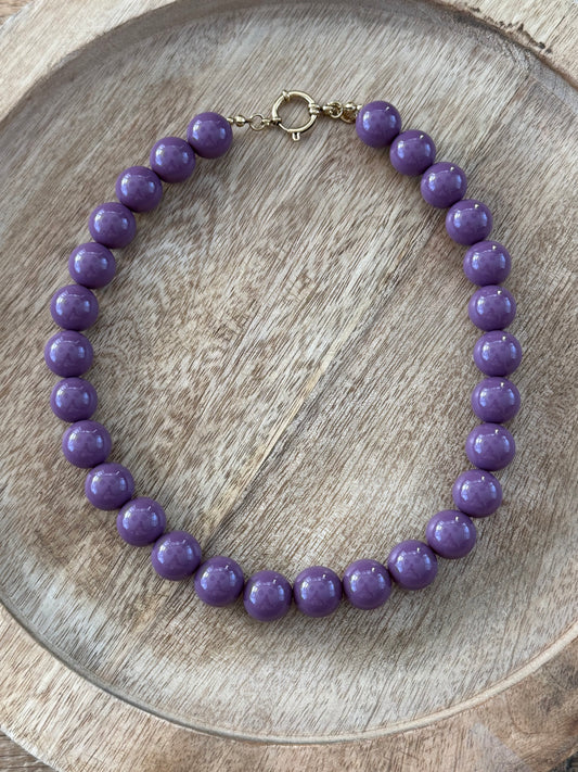 15 mm kralenketting paars