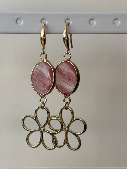 Meloen kleurige natuursteen met bloem