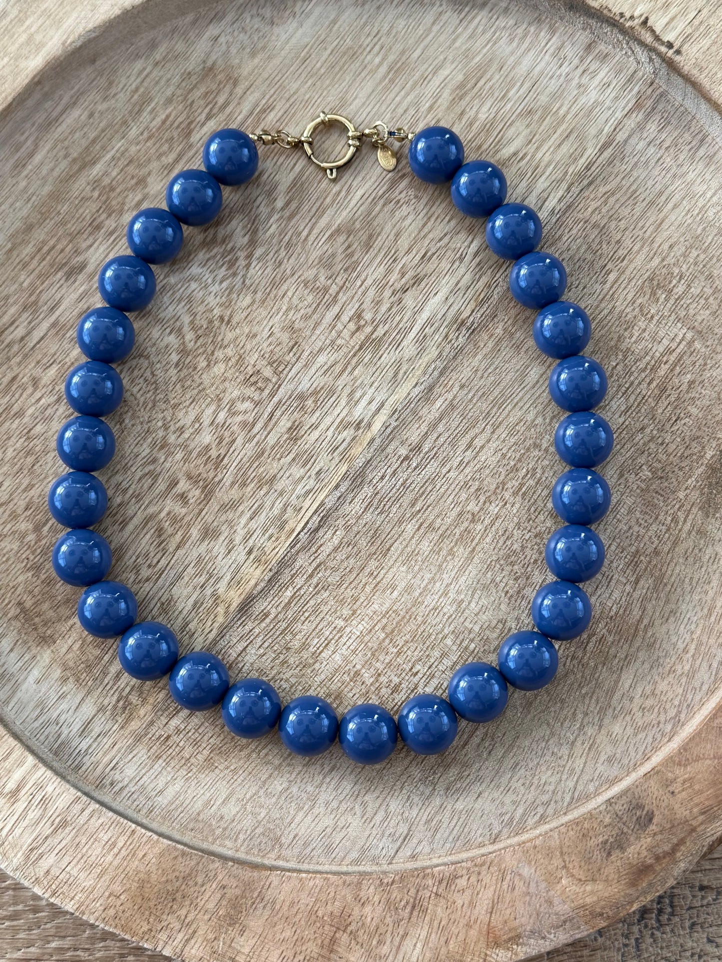 15 mm kralenketting blauw