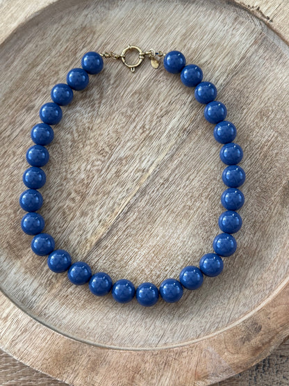 15 mm kralenketting blauw