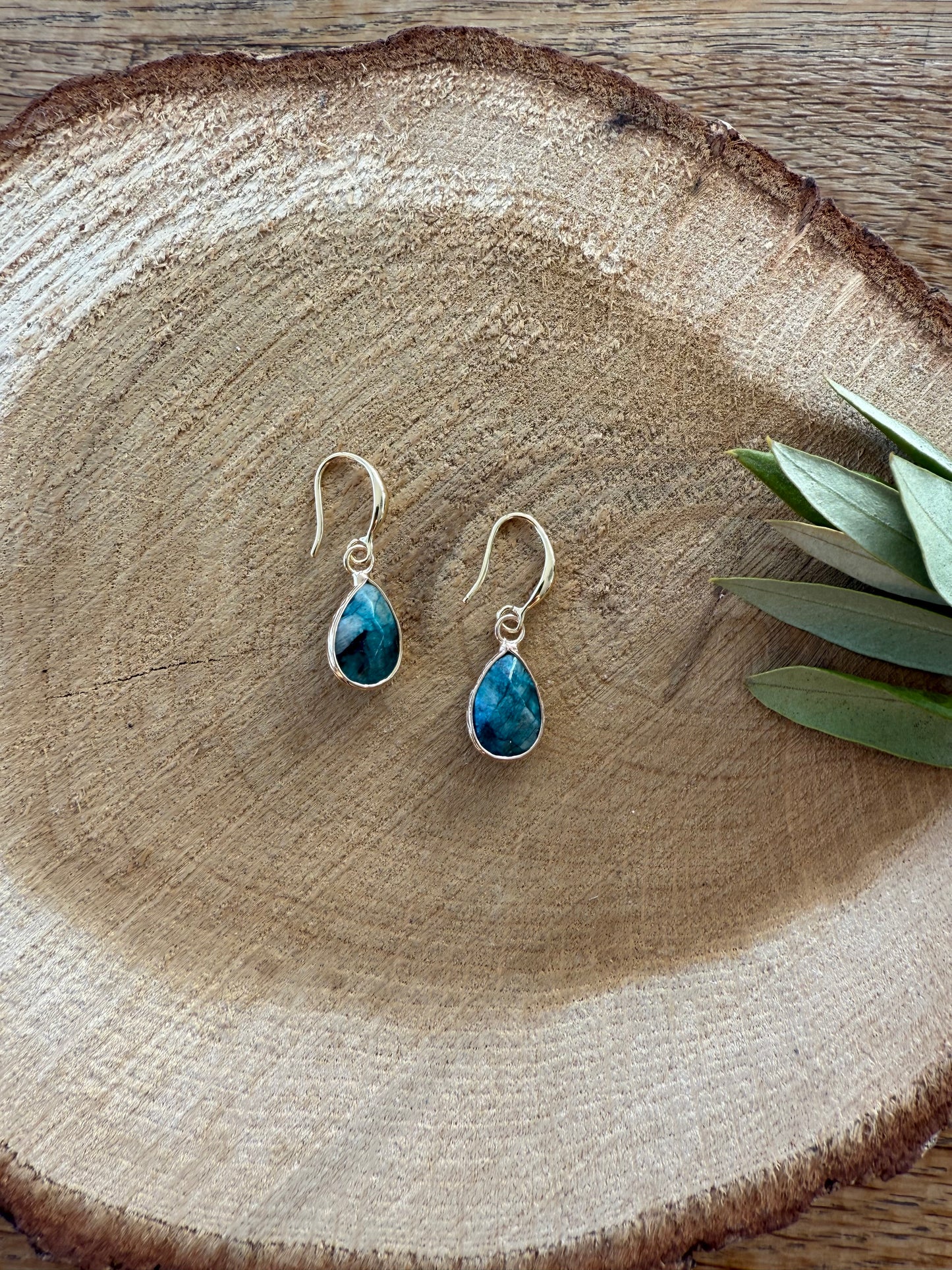 Gemêleerde groen/blauwe natuursteen druppel