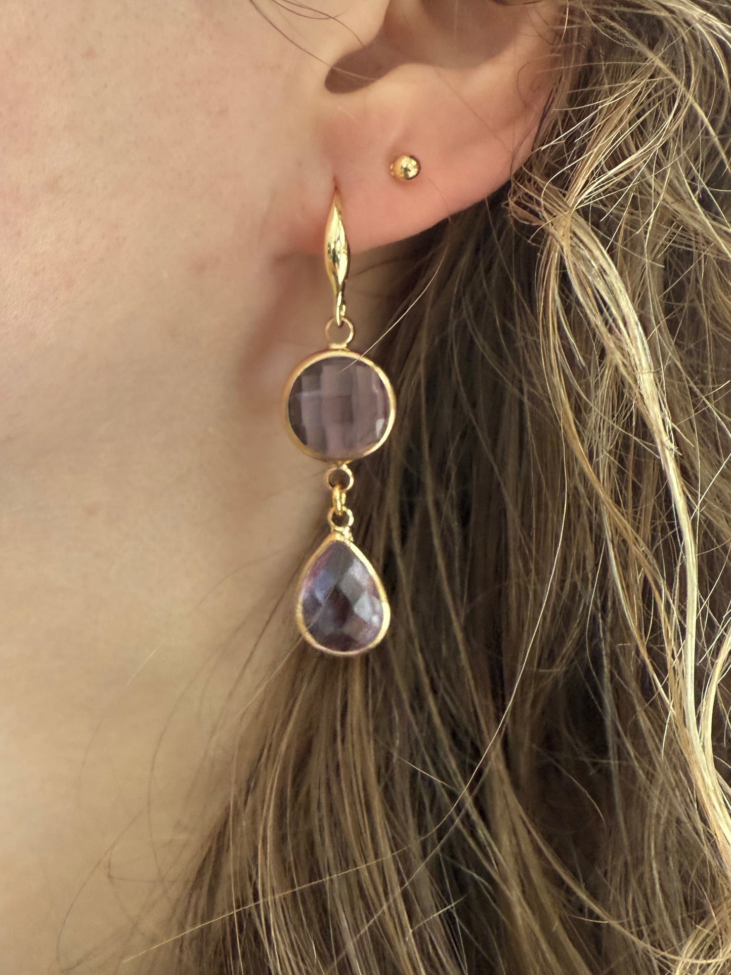 Doorzichtige lichtpaarse facetsteentjes