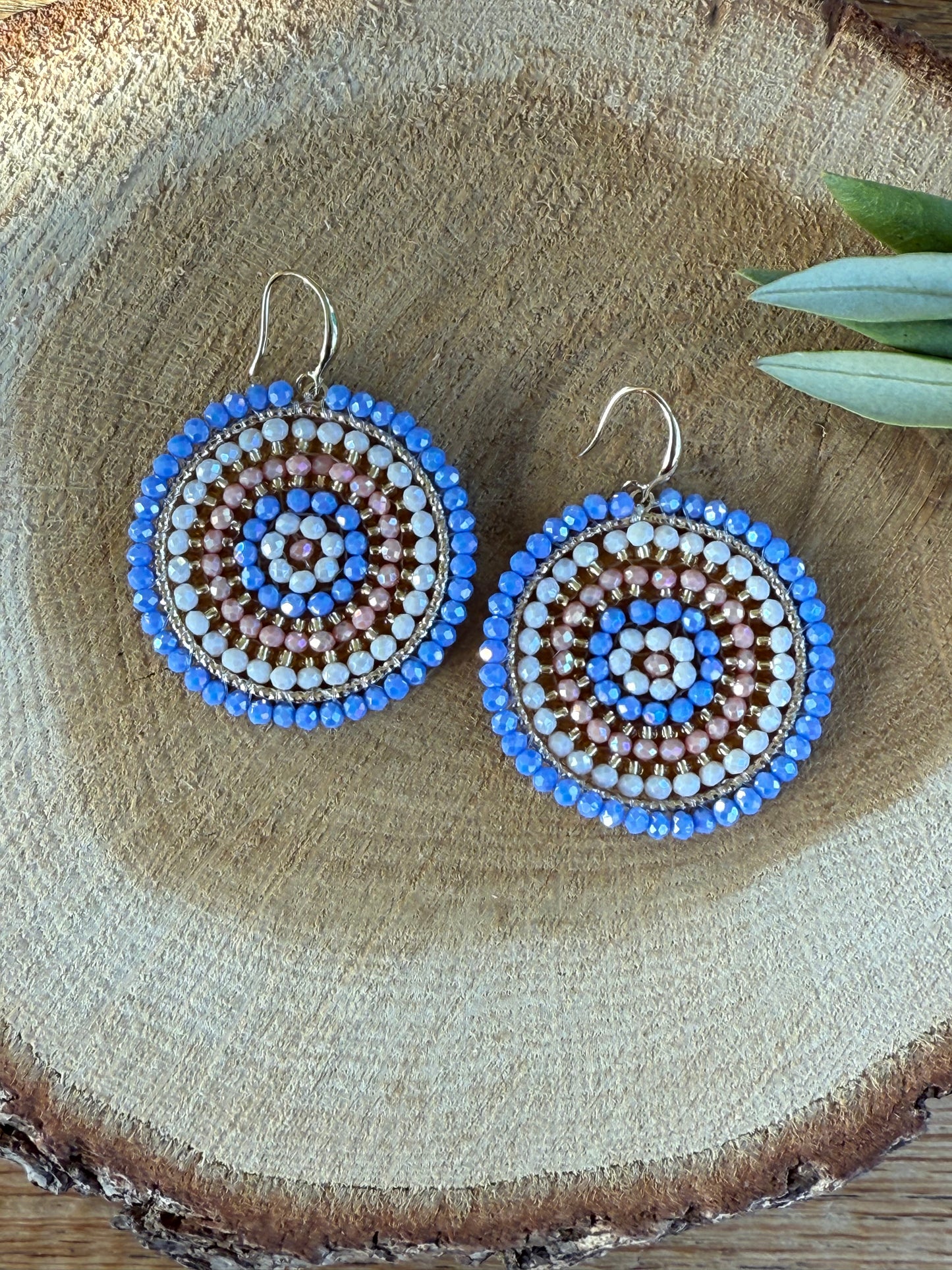 Blauw/ paarse kralen