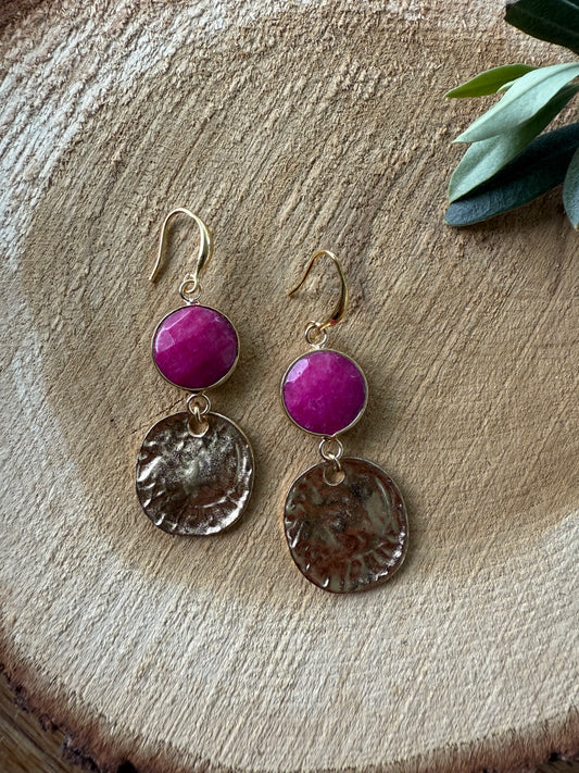 Roze natuursteen met munt