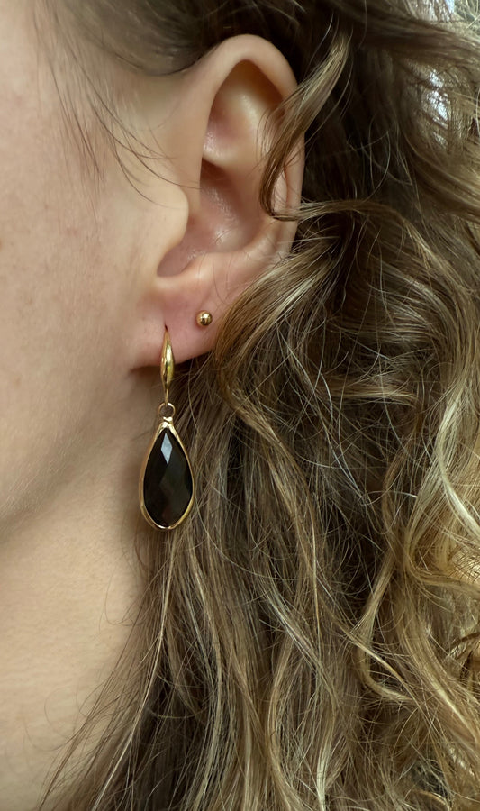 Antraciet/zwart doorzichtige facetsteen