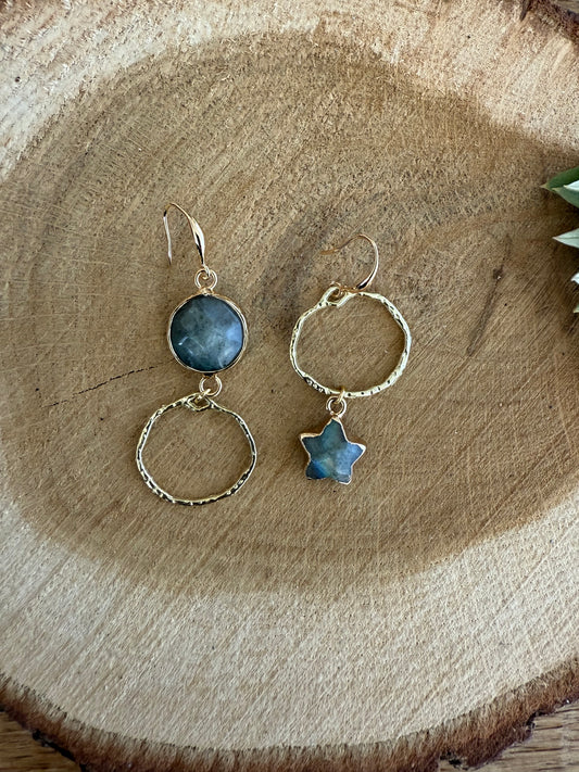 Asymmetrisch donkergrijs met ster