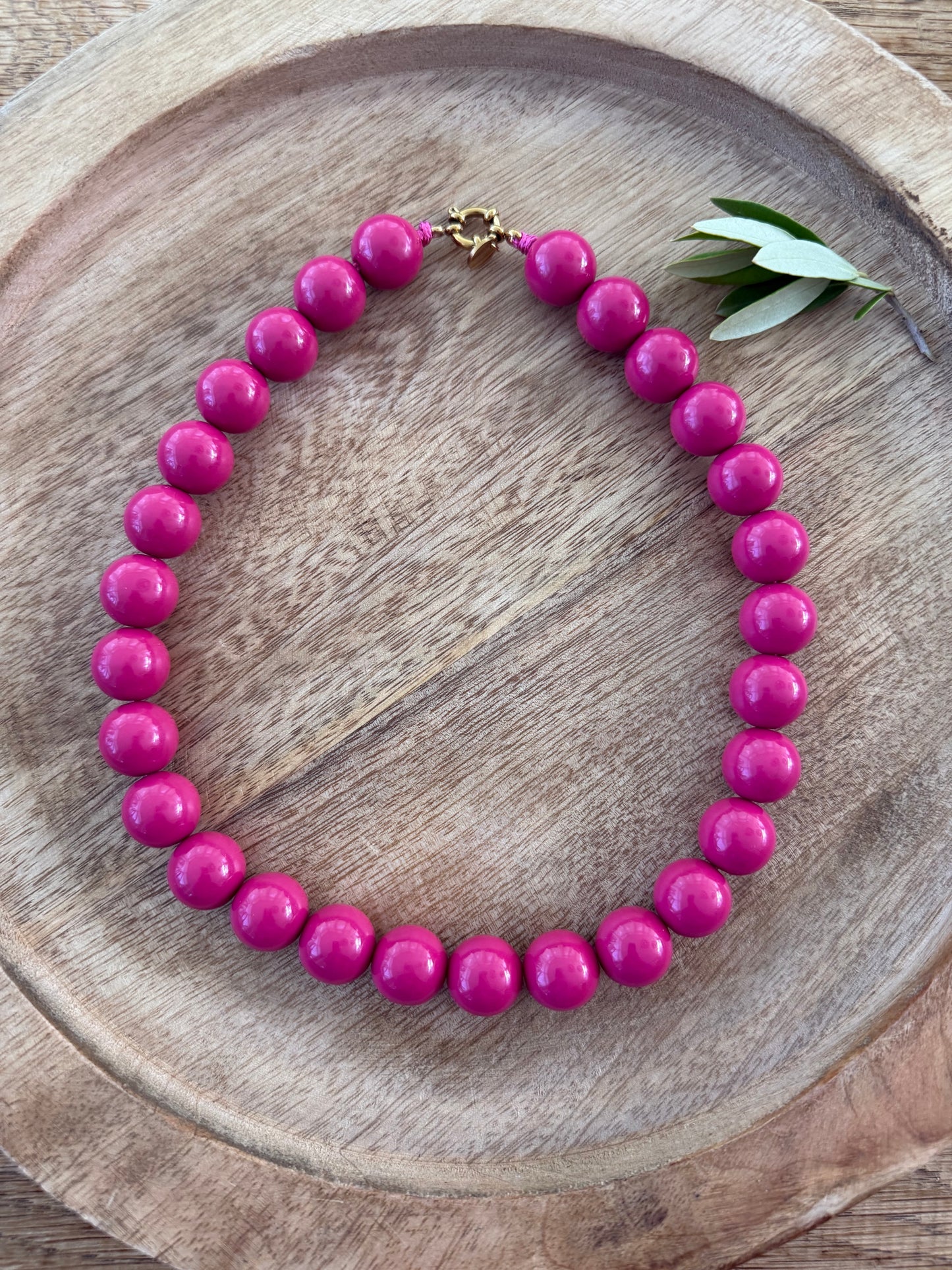 16 mm acryl kralenketting roze