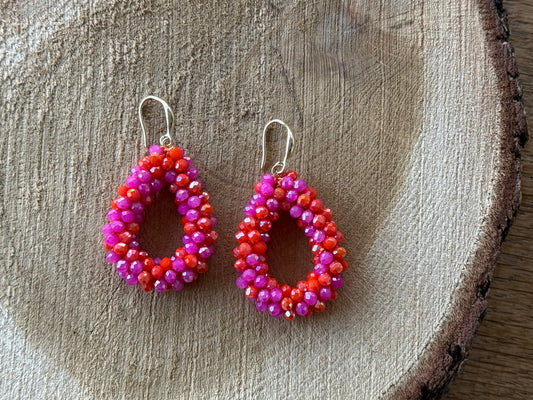 Kralen rood/oranje/roze