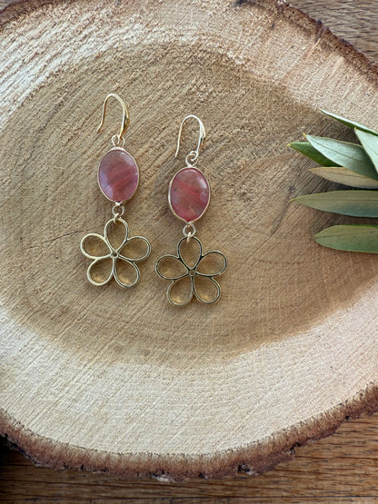 Meloen kleurige natuursteen met bloem