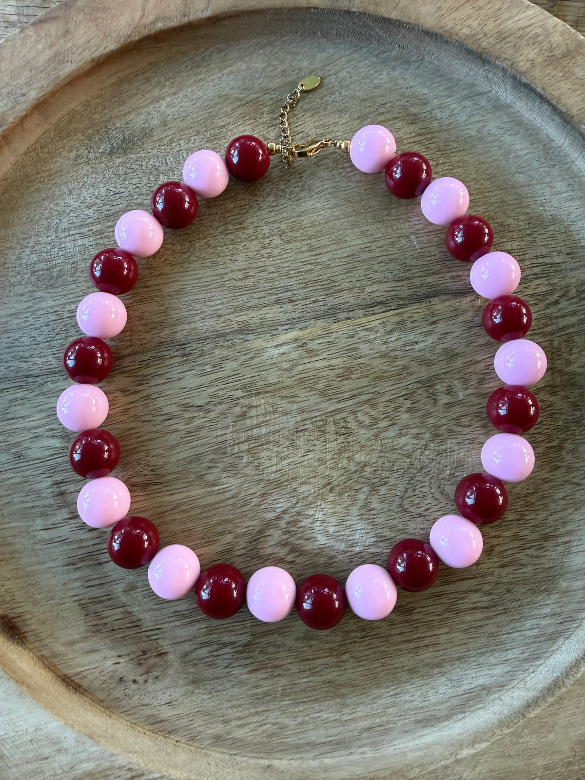 Acrylkralen rood/roze