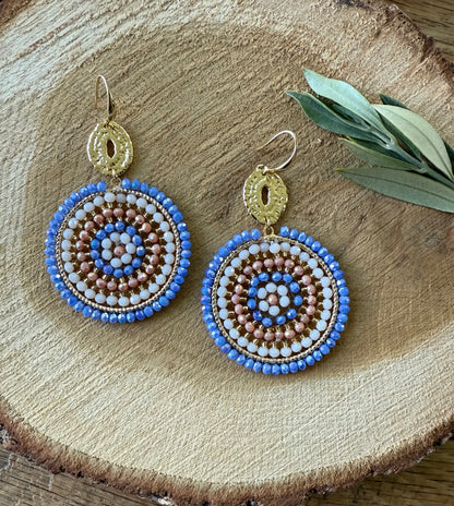 Blauw/paarse aan ovale connector