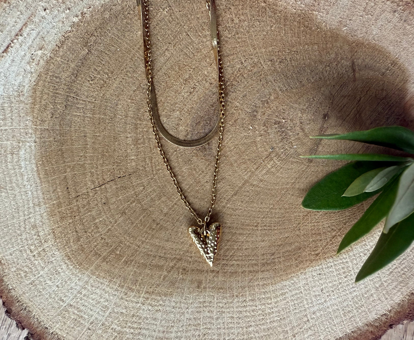 Dubbele ketting met hartje