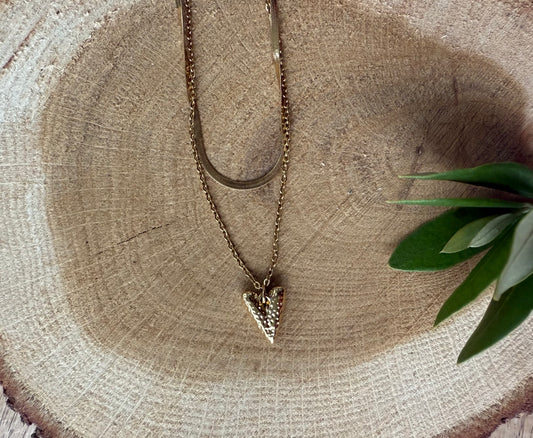 Dubbele ketting met hartje